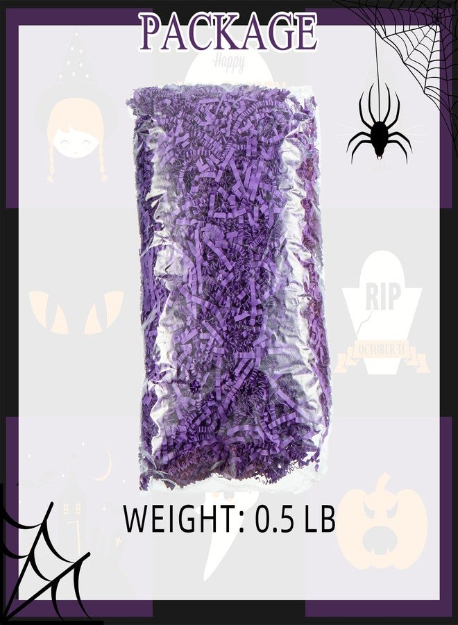Gloreyan 1/2LB Crinkle Cut Paper Shred, Purple Raffia Paper Sherd Filler Grass for Gift Wrapping Basket Filling Birthdays Weddings Party Supply - Image 2